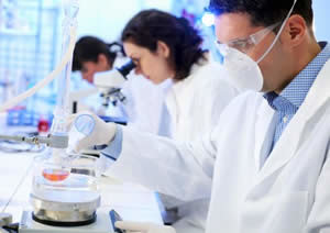 Biotech Scientists working in Lab Photo