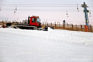 Ski Resort Snow Plow Preparing Ski Slopes